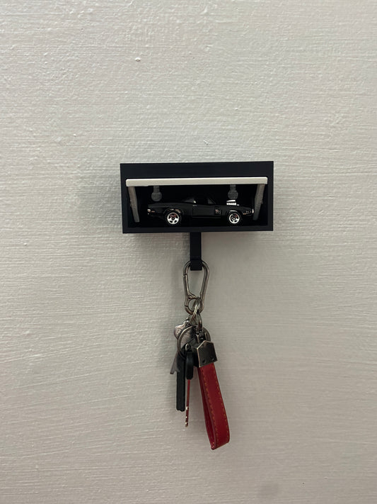 GARAGE KEY HOLDER WITH OPENABLE DOOR - BLACK/WHITE